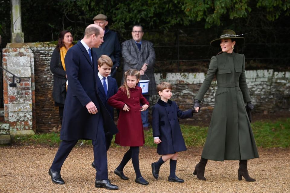 <div class="inline-image__caption"><p>Prince William, Prince of Wales, Catherine, Princess of Wales, Prince George, Princess Charlotte and Prince Louis attend the Royal Family's Christmas Day service at St. Mary Magdalene's church, Sandringham, Britain, on December 25, 2022.</p></div> <div class="inline-image__credit">REUTERS/Toby Melville</div>