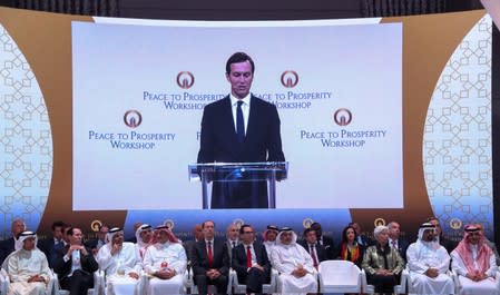 White House senior adviser Jared Kushner speaks at the "Peace to Prosperity" conference in Manama