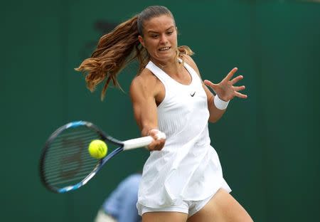 Britain Tennis - Wimbledon - All England Lawn Tennis & Croquet Club, Wimbledon, England - 30/6/16 Greece's Maria Sakkari in action against USA's Venus Williams REUTERS/Paul Childs