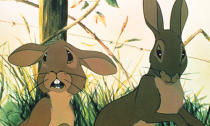 <p>Watership Down (1978). Remember this classic animated film? The narrative follows Fiver's journey after he foresees the end of his peaceful rabbit warren and asks his community to leave with him. A risky and action-packed adventure soon follows.</p>