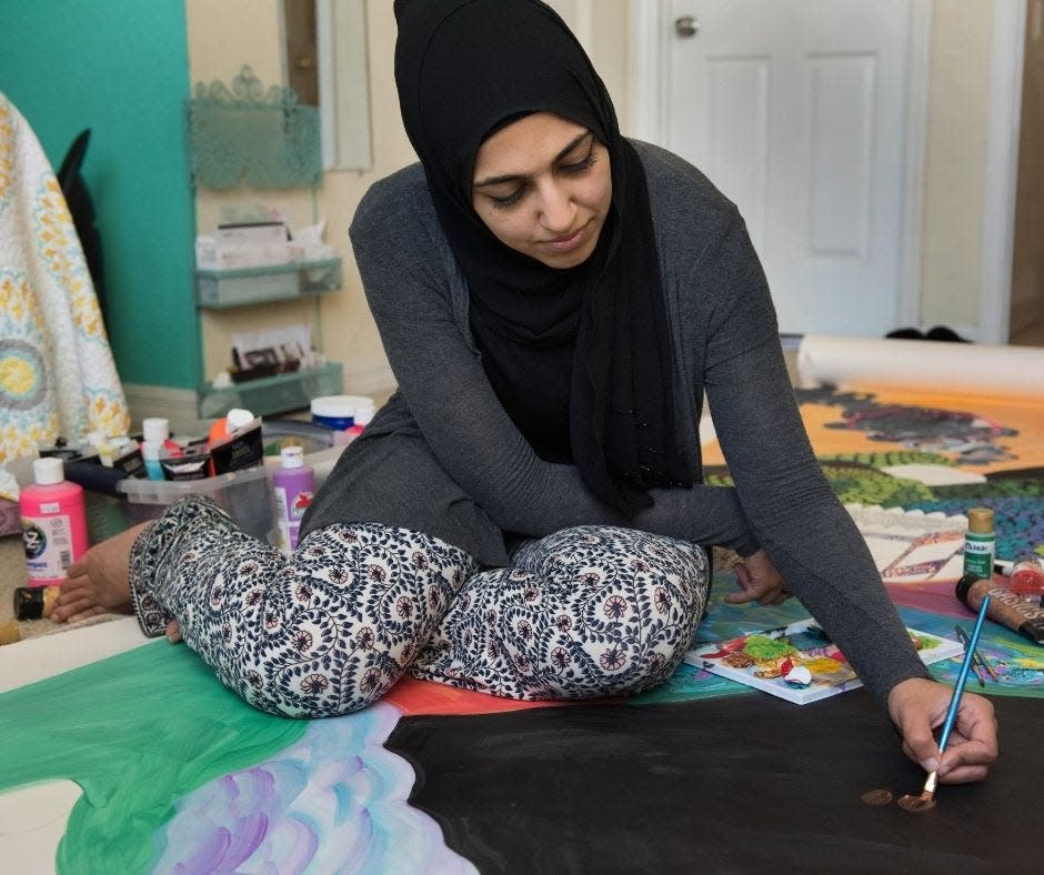 A Pakistani-American artist, Marium Rana was born on Long Island, New York, grew up in Florida and has lived in Tahlequah since August 2019. Provided