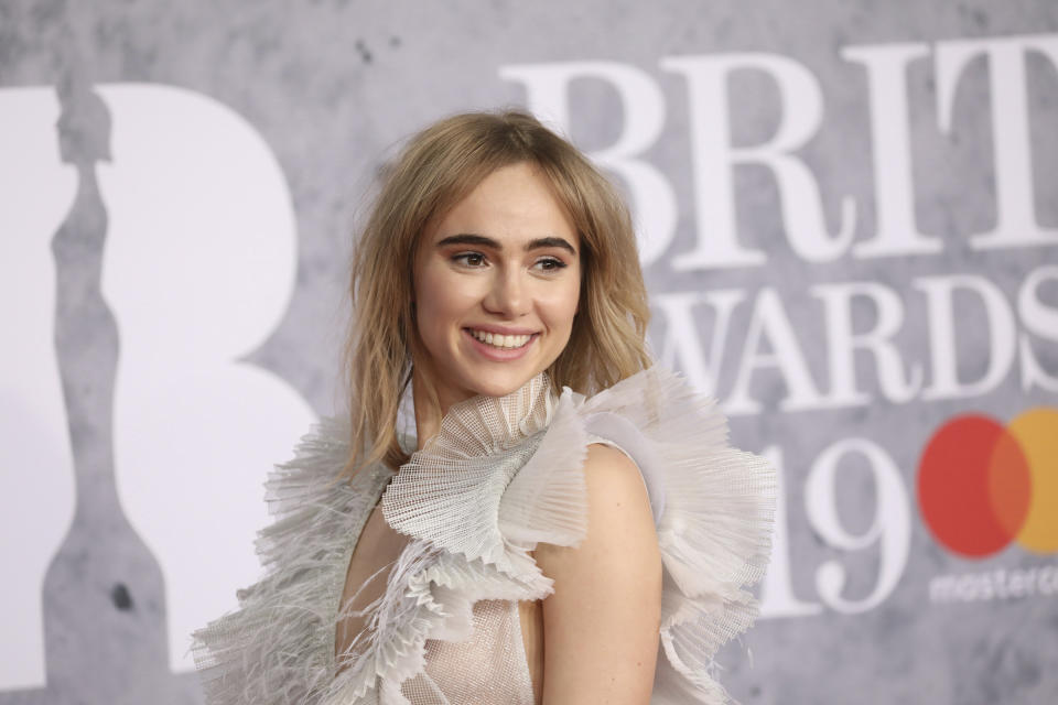 Model Suki Waterhouse poses for photographers upon arrival at the Brit Awards in London, Wednesday, Feb. 20, 2019. (Photo by Vianney Le Caer/Invision/AP)