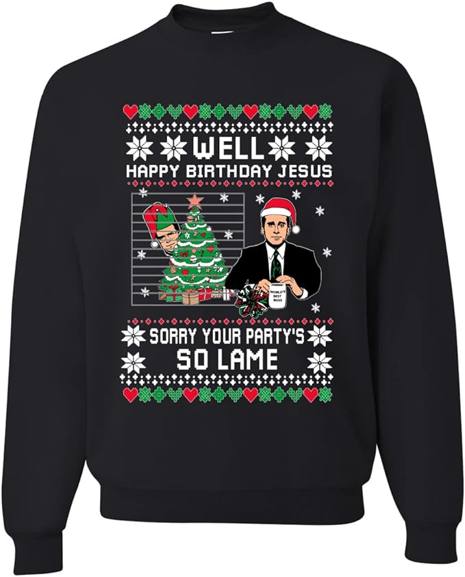 Well Happy Birthday Jesus Funny Quote Office Ugly Christmas Sweater