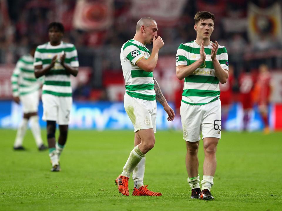 Celtic's players react after the final whistle in Munich: Getty