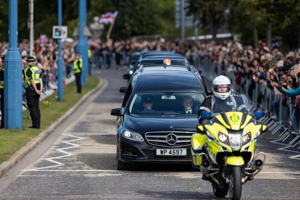 Well-wishers lined the streets in Aberdeen as the cortege passed (Paul Campbell/PA) (PA Wire)