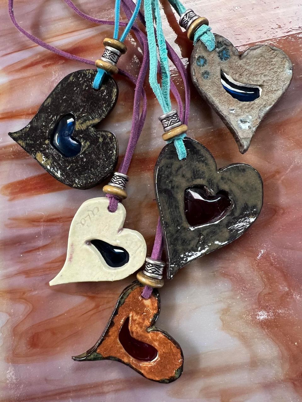 Just in time for Valentine's Day, El Paso artist Ana Luisa Arias has been creating ceramic hearts with blown glass inside for the perfect gesture of love. These ceramic and glass pendants are $18 each. Find her on her Facebook page, Stained Glass El Paso.