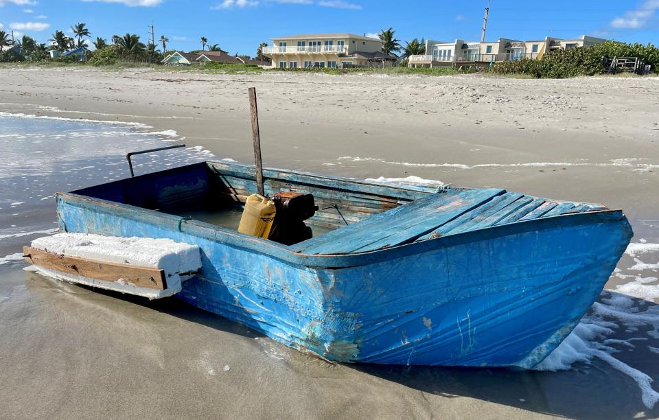 An unoccupied possible migrant vessel of unknown origin washed ashore Friday morning in Melbourne Beach.