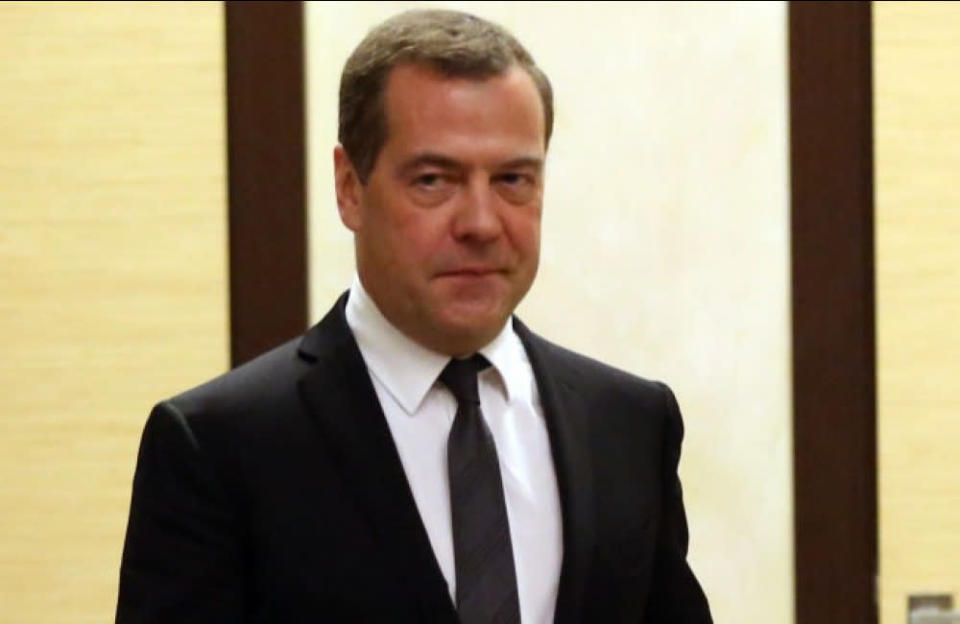 Dmitry Medvedev sends a warning to the West credit:Bang Showbiz