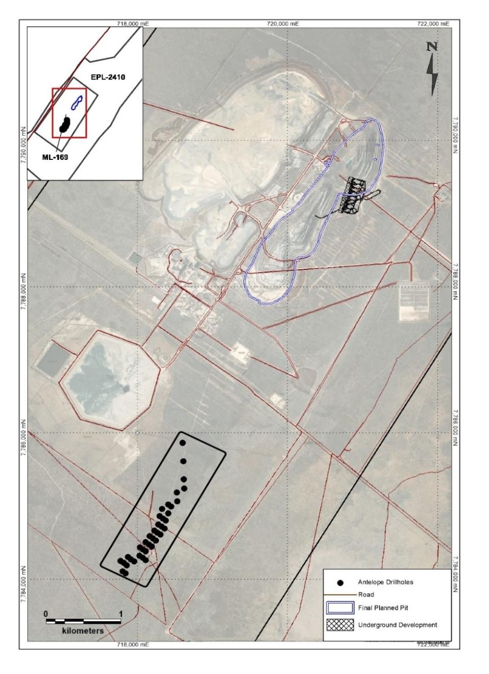 Figure 1. Antelope Deposit Location Overview