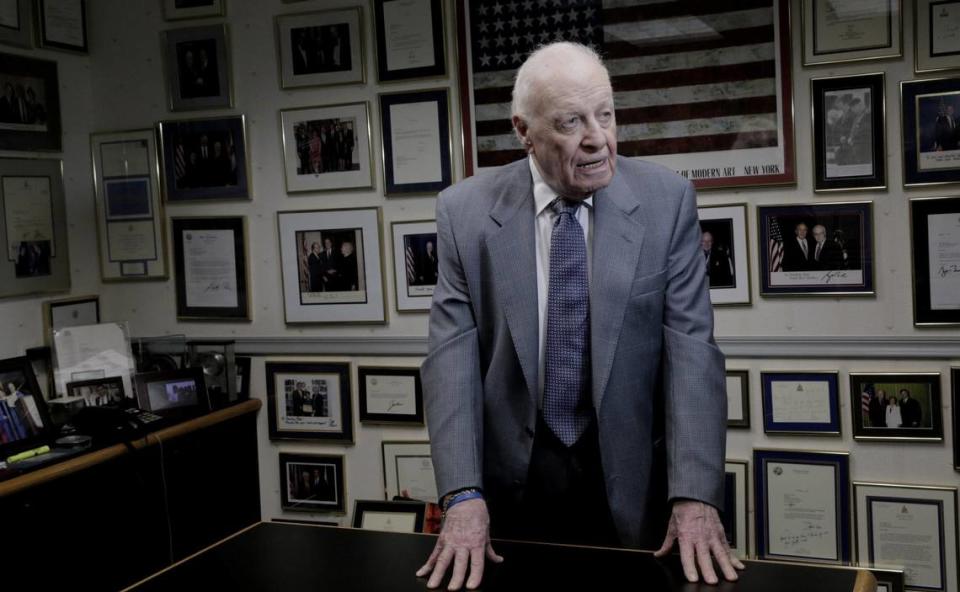 Stanley Tate, who founded the Florida Prepaid College Plan, in his North Miami office in a 2018 file photo when he was 90. In 2006, Gov. Jeb Bush signed a bill renaming the program the Stanley G. Tate Florida Prepaid College Program.