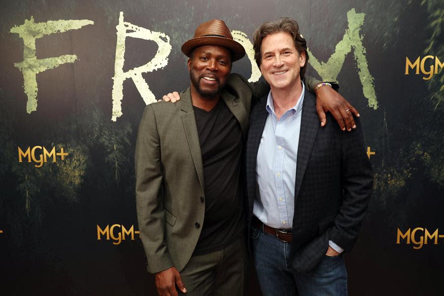 Harold Perrineau and Michael Wright enjoy the Los Angeles Special Screening introducing Season 2 of the MGM+ show “From” in Los Angeles. (Eric Charbonneau)