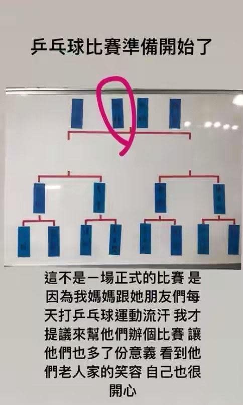 閒來無事的小豬，為了媽媽與鄰居們舉辦兵乓球比賽。（翻攝自小豬IG）