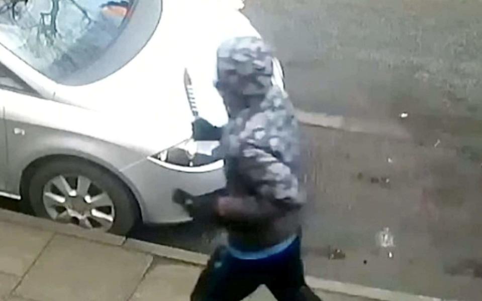 Michael Ugochuckwo, 18, caught on CCTV with a knife used in the fatal attack on Keon Lincoln - WMP/SWNS