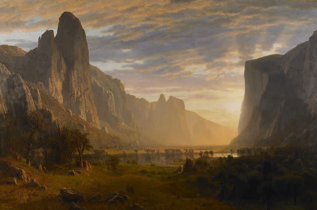 Albert Bierstadt / Gift of the Birmingham Public Library / Wikimedia Commons / Public Domain Albert Bierstadt&#39;s &#34;Looking Down on Yosemite Valley.&#34;