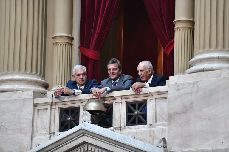 Sergio Massa durante el discurso de Alberto Fernández