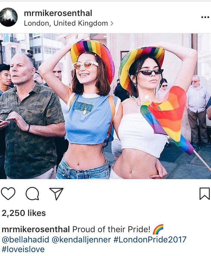 The pair were rocking some Pride outfits in London last weekend. Source: Mike Rosenthal Instagram