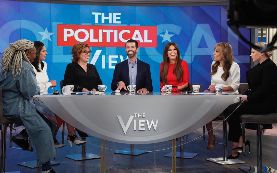 Donald Trump Jr. and Kimberly Guilfoyle appeared today, Thursday, November 7, 2019 on ABC's "The View," as the show celebrated its 5,000th episode.
