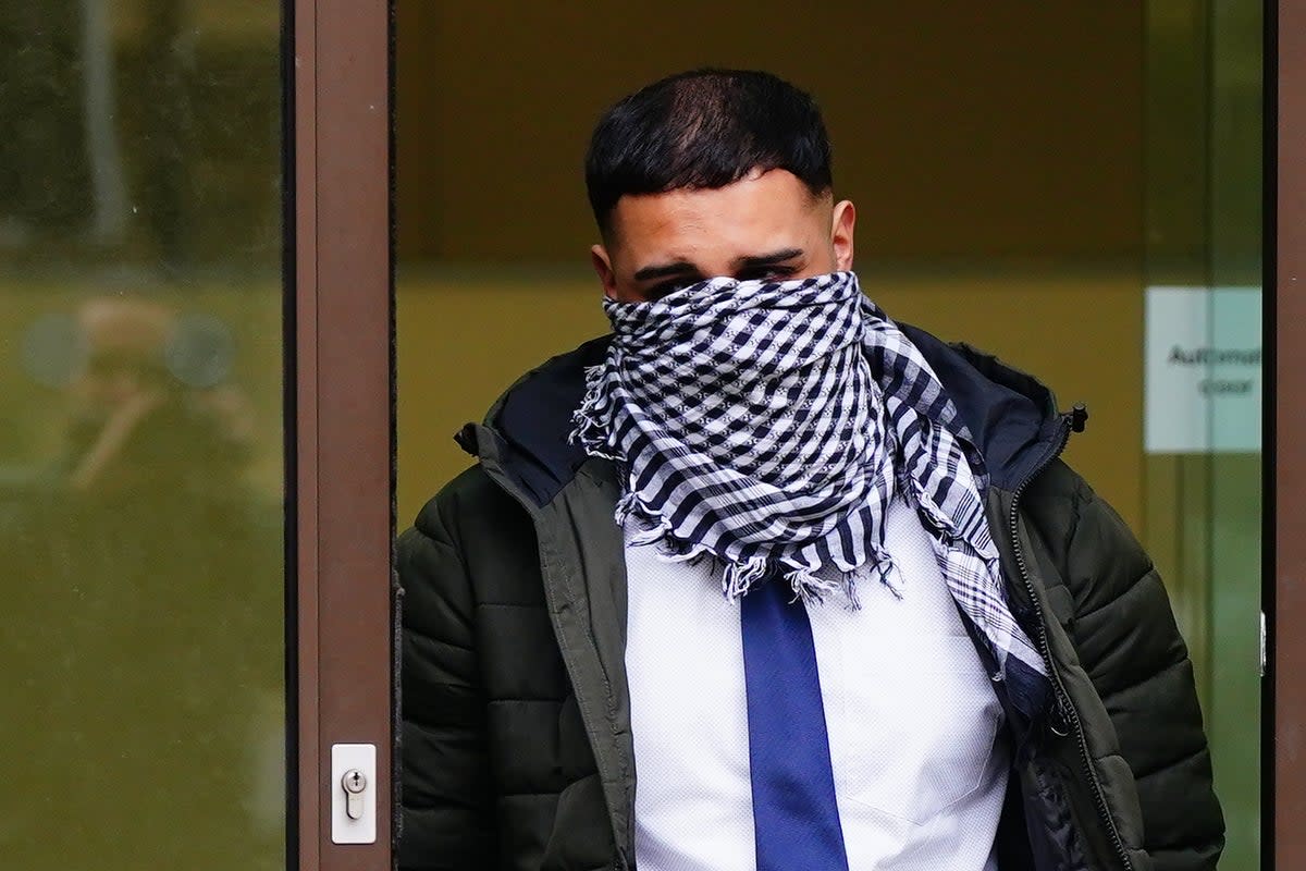 West Yorkshire Police officer Mohammed Adil, 26, leaving Westminster Magistrates' Court, central London (Victoria Jones/PA Wire)