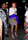 <p>Zendaya, who debuted a dramatic new hairstyle, put on a bubbly polka-dot look to party the night away. (Photo: Splash News) </p>