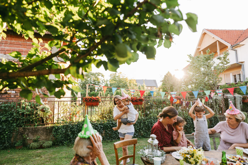 A backyard birthday party.