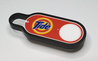 Just press here and get more detergent. <a href="https://commons.wikimedia.org/wiki/File:Amazon_Dash_Button_Tide.jpg" rel="nofollow noopener" target="_blank" data-ylk="slk:Alexander Klink/Wikimedia Commons;elm:context_link;itc:0;sec:content-canvas" class="link ">Alexander Klink/Wikimedia Commons</a>, <a href="http://creativecommons.org/licenses/by/4.0/" rel="nofollow noopener" target="_blank" data-ylk="slk:CC BY;elm:context_link;itc:0;sec:content-canvas" class="link ">CC BY</a>