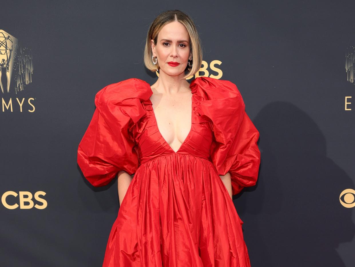 Sarah Paulson attends the 2021 Emmys.