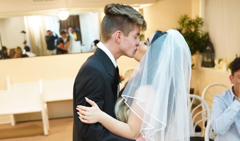 Danielle Cohn, a popular 15-year-old YouTuber, and her boyfriend Mikey Tua, 16, allegedly got "married" in Vegas amid pregnancy rumors. Her mother says that they are not legally wed and it was done for clickbait. (Photo: Instagram)