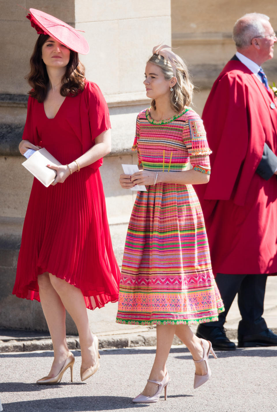 Actress Cressida wore pink to Harry and Meghan’s wedding. Photo: Getty