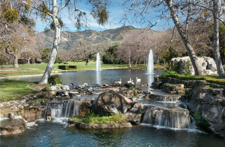 The late Michael Jackson's ranch has multiple fountains. (Photo: Compass)