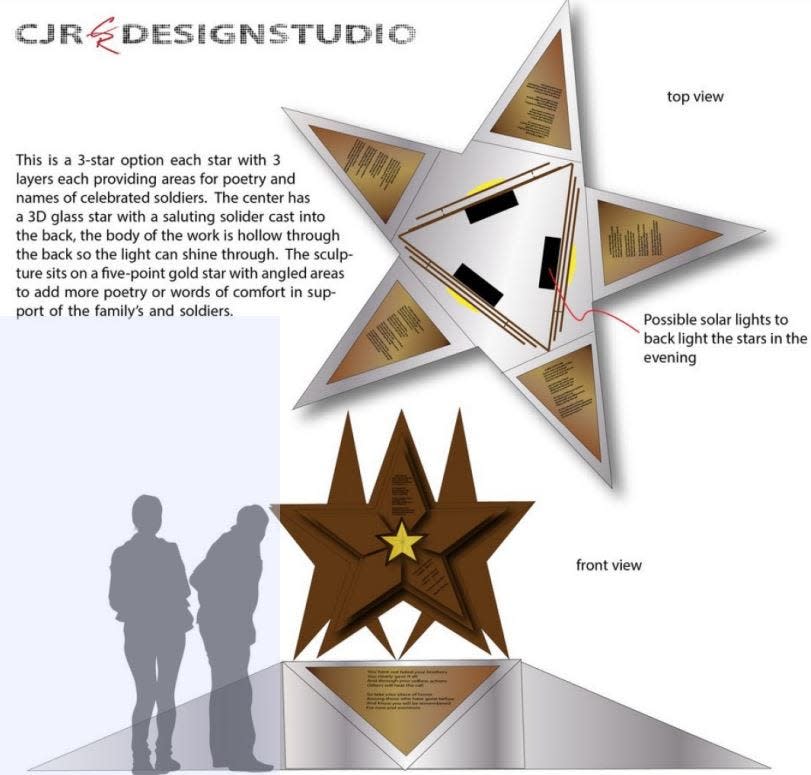 La Quinta council members chose this concept by artist CJ Rench for the city's Gold Star family monument. It will be installed at Civic Center park, honoring local families whose loved ones died while serving in the military.