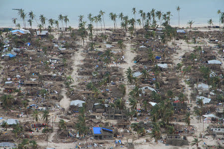 The aftermath of Cyclone Kenneth is seen in Macomia District, Cabo Delgado province, Mozambique April 27, 2019 in this picture obtained from social media on April 28, 2019. OCHA/Saviano Abreu/via REUTERS