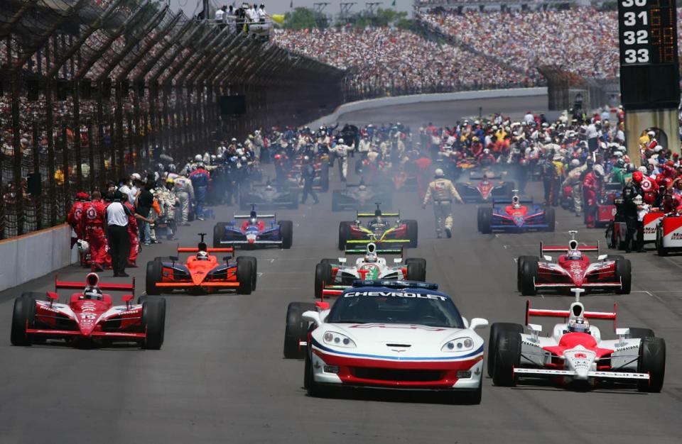 7 time Tour de France winner Lance Armstrong drives the Chevrolet Corvette Pace Car as he leads the cars out prior to the start of the IRL IndyCar Series 90th running of the Indianapolis 500 on May 28, 2006 at the Indianapolis Motor Speedway in Indianapolis. Getty Images