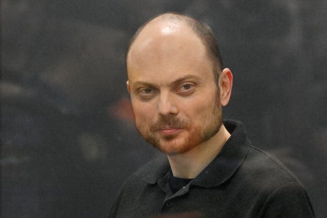 Russian opposition activist Vladimir Kara-Murza during an earlier court appearance in Moscow 