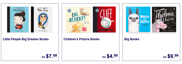 Children's books on sale as Special Buys at Aldi.