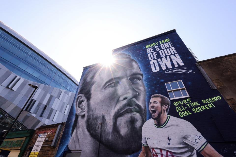 The new mural of Kane outside the Tottenham Hotspur Stadium (Getty Images)