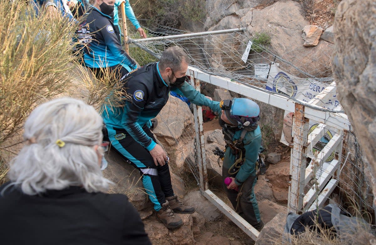 Beatriz Flamini emerges from her cave after a 500 day stay (AFP via Getty Images)