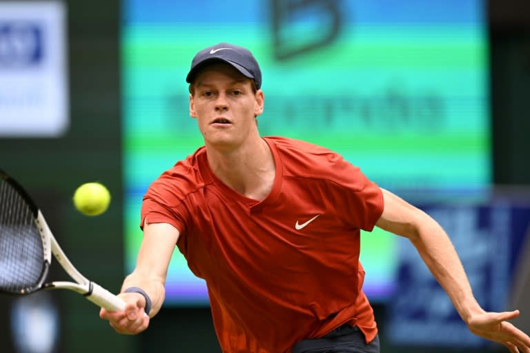 'Tough': Jannik Sinner plays the ball to Jan-Lennard Struff (CARMEN JASPERSEN)