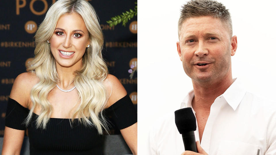 Michael Clarke and Roxy Jacenko, pictured here at PR events.