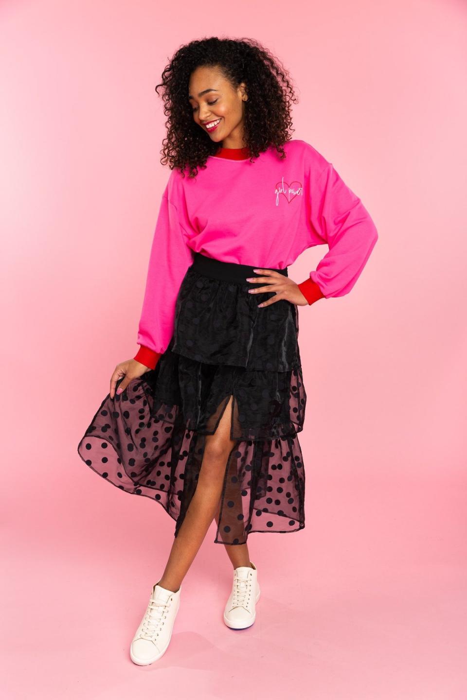 <p>Positivity merch is everywhere right now, and this sweater not only shares a powerful message but it also gives back to women in a big way. CROSBY by Mollie Burch will be donating 100% of proceeds from The Miller Jumper to its nonprofit partner<br><a href="https://wellspringliving.org/" rel="nofollow noopener" target="_blank" data-ylk="slk:Wellspring Living;elm:context_link;itc:0;sec:content-canvas" class="link ">Wellspring Living</a>, an organization based out of Atlanta that provides domestic sex-trafficking victims and those at risk with specialized recovery services through residential and community-based programs.</p> <p><strong>Buy it!</strong> Crosby by Mollie Burch Miller Jumper, $178; <a href="https://www.crosbybymollieburch.com/collections/tops/products/miller-sweatshirt-molliepink" rel="nofollow noopener" target="_blank" data-ylk="slk:crosbybymollyburch.com;elm:context_link;itc:0;sec:content-canvas" class="link ">crosbybymollyburch.com</a></p>