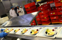 Meals are prepared by employees of LSG Group, Lufthansa's airline catering division, at the LSG headquarters in Frankfurt, Germany, November 11, 2016. REUTERS/Kai Pfaffenbach