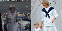 <p>As a mother on the go, Princess Diana often favored boxier silhouettes, such as a pleated skirt and drop-waist sweater. The show took note of her style choices, resulting in this look actress Emma Corrin wore when Princess Diana leaves for Australia.</p>