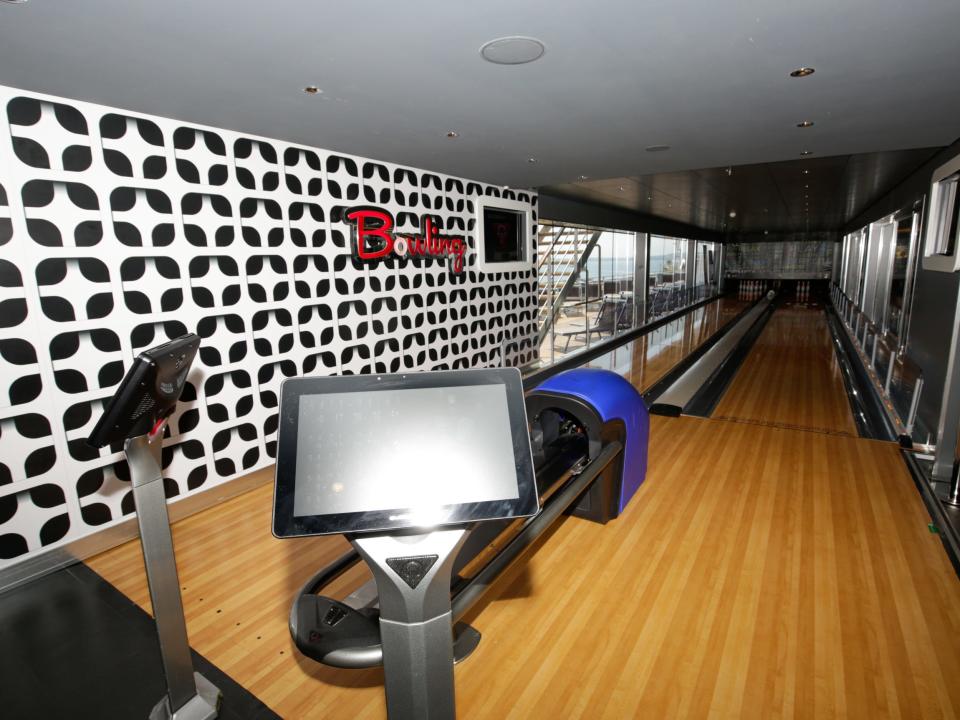 The bowling alley in the MSC Meraviglia