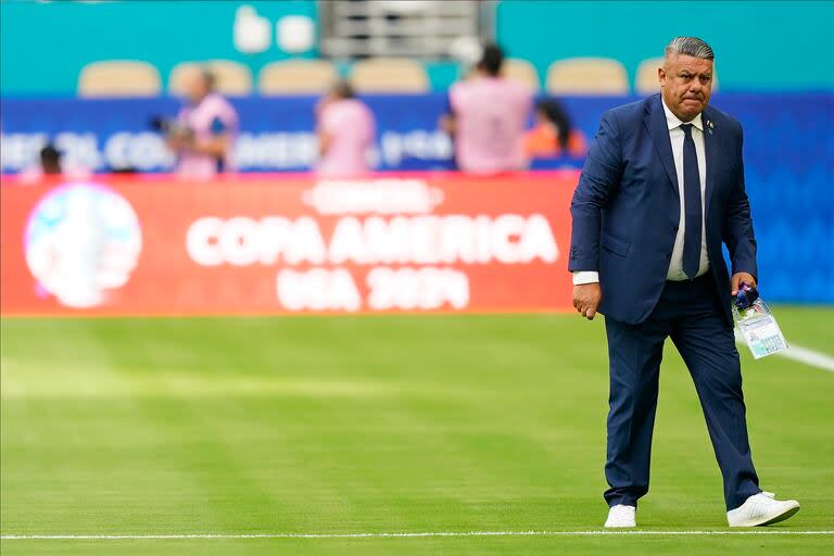 Claudio Tapia, presidente de la AFA, durante la Copa América 2024