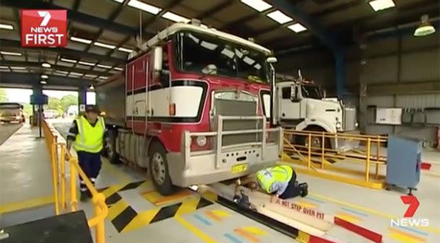 The inspection. Picture: 7 News