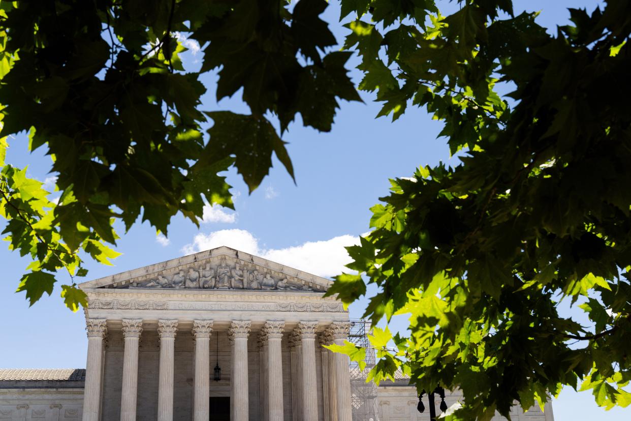 The U.S. Supreme Court building is seen in Washington, D.C., on July 1, after the ruling was announced that former President Donald Trump can be tried for any of his efforts to overturn his 2020 election loss that were not taken in his official capacity.