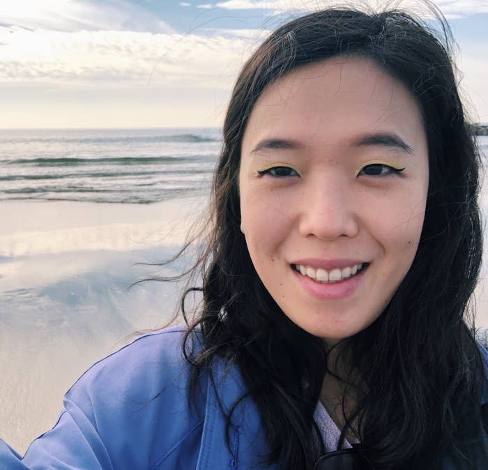 A girl by the beach.