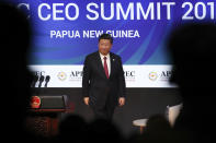 China's President Xi Jinping attends the APEC CEO Summit 2018 in Port Moresby, Papua New Guinea, Saturday, Nov. 17, 2018. (Fazry Ismail/Pool Photo via AP)