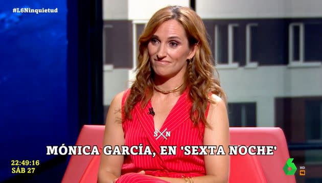Mónica García, líder de Más Madrid, en 'LaSexta Noche'. (Photo: LASEXTA)