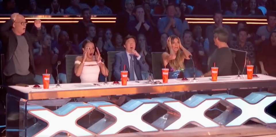 The judges could be seen cringing in horror. Photo: America’s Got Talent