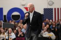 Democratic 2020 U.S. presidential candidate and former Vice President Joe Biden speaks at a campaign event in Des Moines, Iowa,